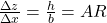 \frac{\Delta z}{\Delta x}=\frac{h}{b}=AR